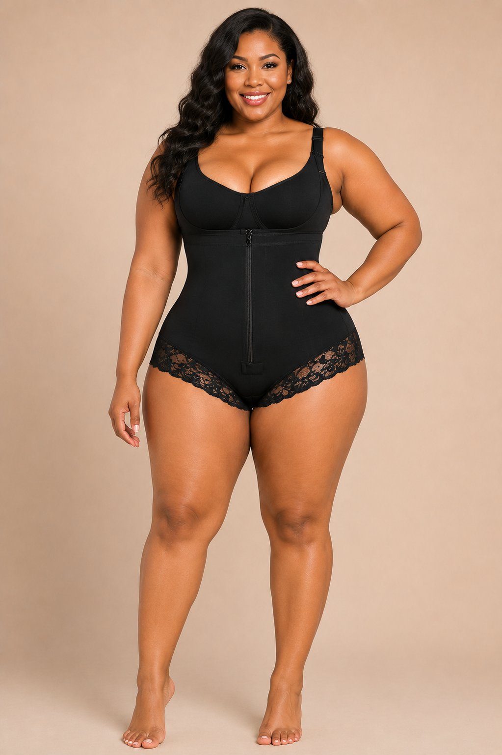 Body Gainant Triangle Zippé — Maintien Ventre & Taille